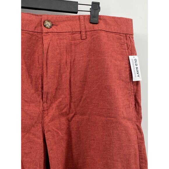 OLD NAVY Men's Amberglow Red 8" Rotation Linen-Blend Chino Shorts SZ 34 - Picture 3 of 10